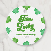 Twee Lucky Green Shamrock Clover 2de Verjaardagsfe