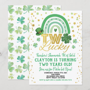 Twee Lucky Kind 2e verjaardag St Patrick's Day Kaart