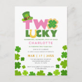 Twee Lucky Shamrocks 2de verjaardag St. Patrick's  Briefkaart (Voorkant)