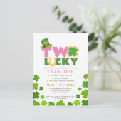 Twee Lucky Shamrocks 2e verjaardag St. Patrick's D Briefkaart (Staand voorkant)