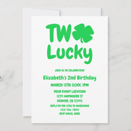 Twee Lucky St Patrick's Day 2e verjaardag Kaart (Voorkant)