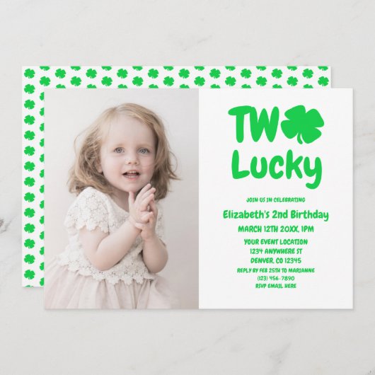 Twee Lucky St Patrick's Day 2e verjaardag Kaart (Voorkant / Achterkant)