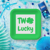 Twee Lucky St Patrick's Day 2e verjaardag Papieren Bordje (Feest)