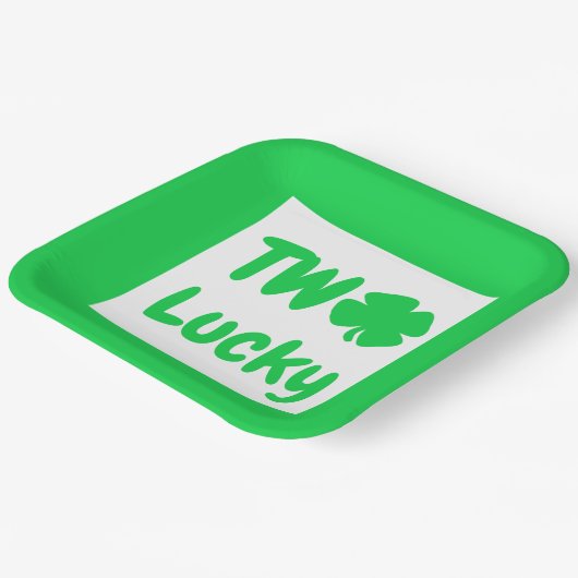 Twee Lucky St Patrick's Day 2e verjaardag Papieren Bordje (Gebogen)