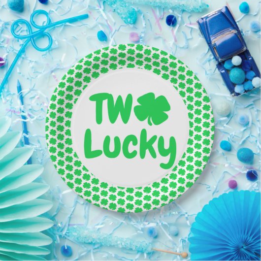 Twee Lucky St Patrick's Day 2e verjaardag Papieren Bordje (Feest)