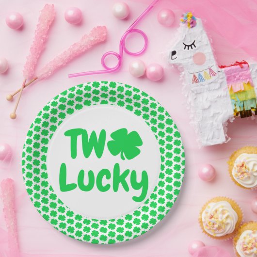 Twee Lucky St Patrick's Day 2e verjaardag Papieren Bordje (Feest)
