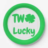 Twee Lucky St Patrick's Day 2e verjaardag Papieren Bordje (Voorkant)