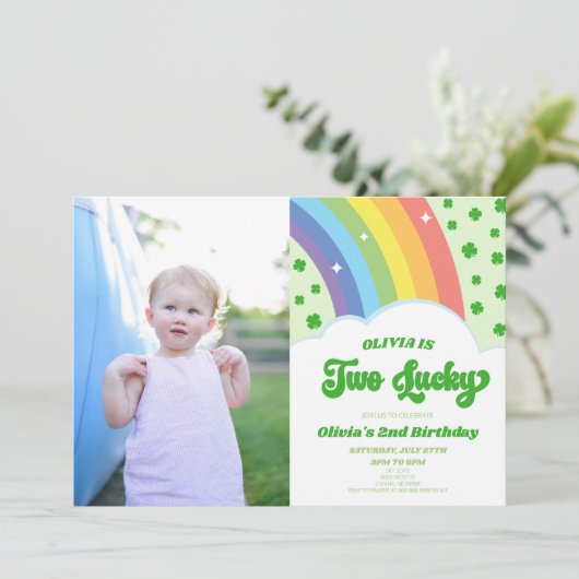 Twee Lucky St. Patrick's Day 2e verjaardagsfeestje Kaart (Staand voorkant)