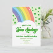 Twee Lucky St. Patrick's Day 2e verjaardagsfeestje Kaart (Staand voorkant)