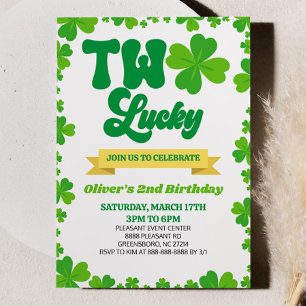 TWEE Lucky St. Patrick's Day 2e verjaardagsfeestje Kaart