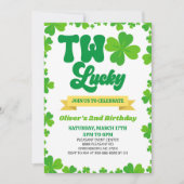 TWEE Lucky St. Patrick's Day 2e verjaardagsfeestje Kaart (Voorkant)