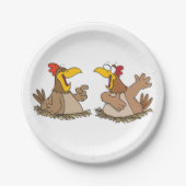 Twee luidsprekende Borden voor kippen Papieren Bordje (Voorkant)