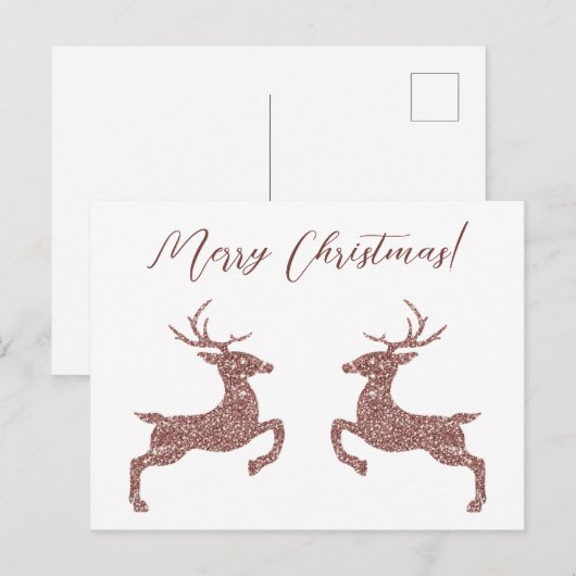 Twee luiers in Faux Roos Gold Pink Glitter Briefkaart (Voorkant / Achterkant)