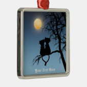 Twee luiken Cat Premium Square Ornament (Rechts)