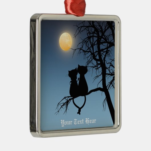 Twee luiken Cat Premium Square Ornament (Rechts)