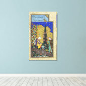 Twee luiken in een bloeiende boomgaard canvas afdruk (Insitu (Houten vloer))