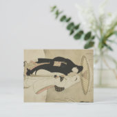 Twee luiken onder een paraplu in de sneeuw briefkaart (Staand voorkant)