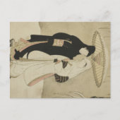 Twee luiken onder een paraplu in de sneeuw briefkaart (Voorkant)