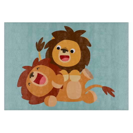 Twee luiken voor Cartoon met klaploper Snijplank (Voorkant)