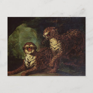 Twee luipaarden, c. 1820 briefkaart