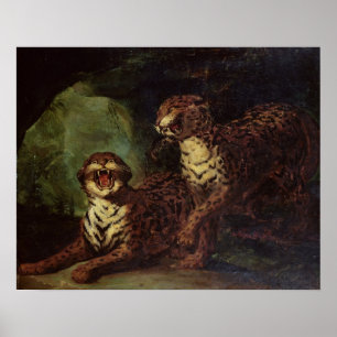 Twee luipaarden, c. 1820 poster
