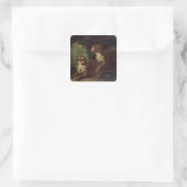 Twee luipaarden, c. 1820 vierkante sticker (Tas)