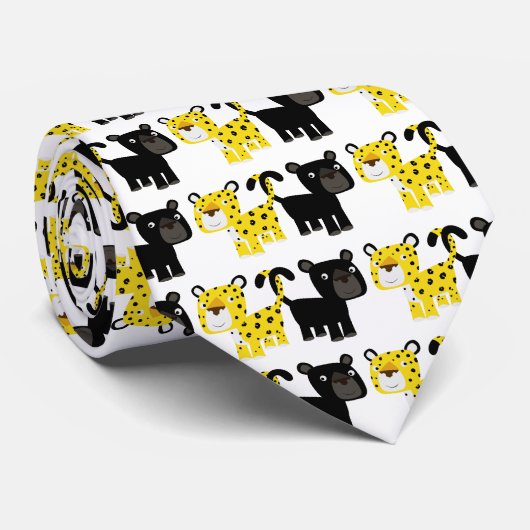 Twee luipaarden stropdas (Opgerold)