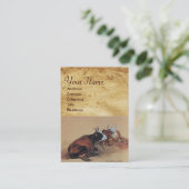 TWEE LYING KOEIEN MONOGRAM-perkament Visitekaartje (Staand voorkant)