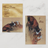 TWEE LYING KOEIEN MONOGRAM-perkament Visitekaartje (Voorkant / Achterkant)