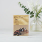 TWEE LYING KOEIEN MONOGRAM-perkament Visitekaartje (Staand voorkant)