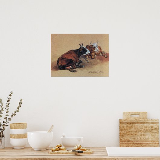 TWEE LYING KOEIEN POSTER (Keuken)