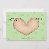 Twee maal erwten in een baby shower met peul kaart (Achterkant)