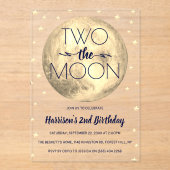 Twee maanden De maan 2e verjaardag Acryl Uitnodigingen (Voorkant)