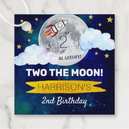 Twee maanden De maan 2e verjaardag Bedankjes Labels