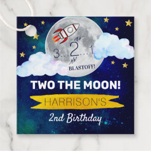 Twee maanden De maan 2e verjaardag Bedankjes Labels