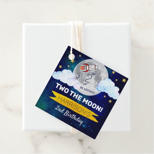 Twee maanden De maan 2e verjaardag Bedankjes Labels (In situ)