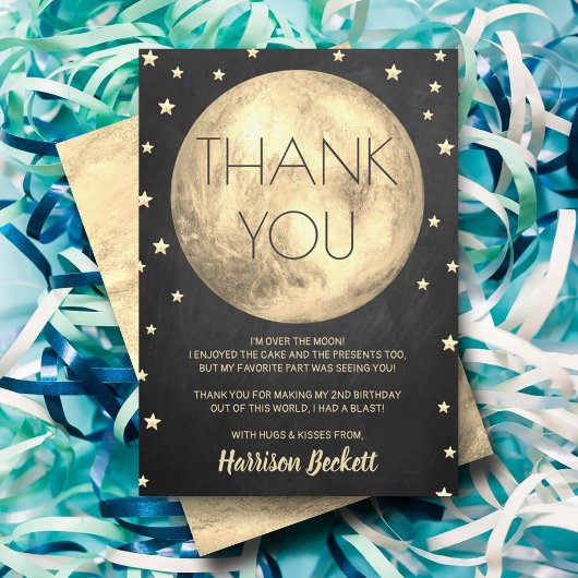Twee maanden De maan 2e verjaardag Bedankkaart