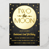 Twee maanden de maan 2e verjaardag folie uitnodiging (Voorkant)