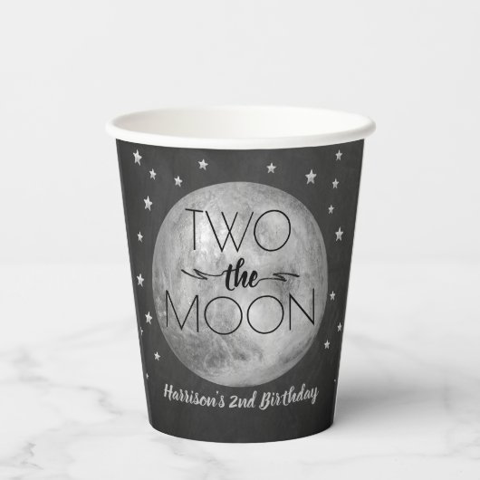 Twee maanden De maan 2e verjaardag Papieren Bekers (Achterkant)
