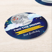Twee maanden De maan 2e verjaardag Ronde Kartonnen Onderzetter (Gebogen)