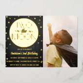 Twee maanden foto Echte maan 2e verjaardag Folie Uitnodiging (Voorkant)