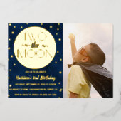 Twee maanden foto Echte maan 2e verjaardag Folie Uitnodiging (Voorkant)