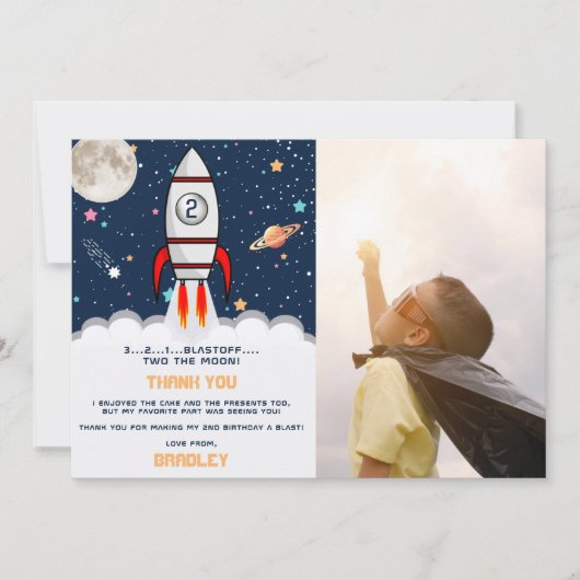 Twee maanden na de tweede verjaardag van de Moon R Bedankkaart (Voorkant)