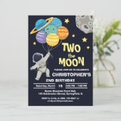 Twee Maanplaneten Verjaardag Astronaut Kaart (Staand voorkant)