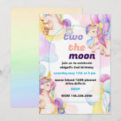 Twee Maanverjaardagen Uitnodigen Feestdagenkaart (Voorkant / Achterkant)