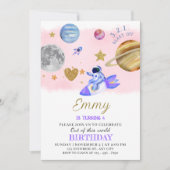 Twee Maanverjaardagsuitnodigingen | Ruimtethema Kaart (Voorkant)