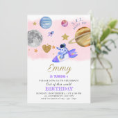 Twee Maanverjaardagsuitnodigingen | Ruimtethema Kaart (Staand voorkant)