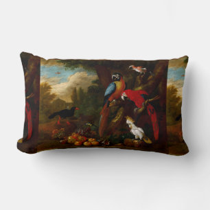 Twee Macaws a Cockato en een Jay met Fruit Kussen