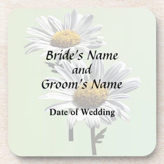 Twee madeliefjes in zonneschijn bruiloftsproducten bier onderzetter (Voorkant)