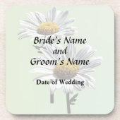 Twee madeliefjes in zonneschijn huwelijksproducten bier onderzetter (Voorkant)